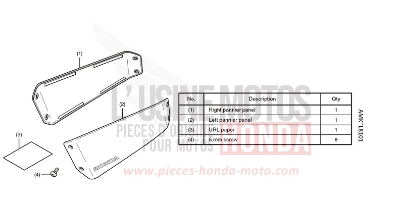 KIT,PANEL R/L PANNIER(PAINT) *R381C* de Forza 750 IRIDIUM GRAY METALLIC (NHC65) 2024